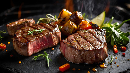 grilled beef steak on a plate