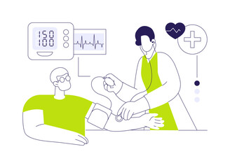 Hypertension control abstract concept vector illustration.