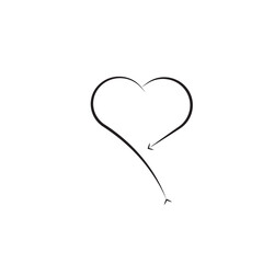 Collection of Love Heart Symbol Icons . Love Illustration Set with Solid and Outline Vector Hearts.