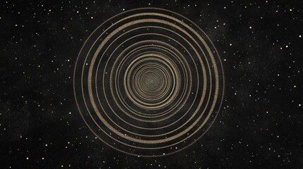 Obraz premium Cosmic portal swirling rings, starry background, digital art