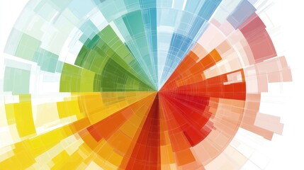 Obraz premium Abstract Colorful Radial Geometric Design Pattern