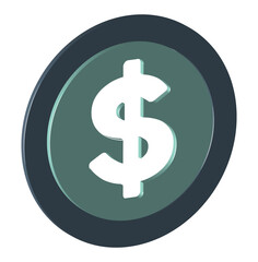 dollar 3d sign icon
