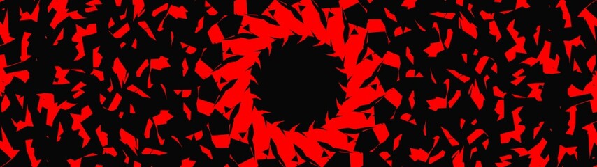 Abstract black and red shattered radial pattern background