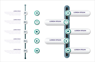 Timeline infographic template Business Concept 5 options infography Vector