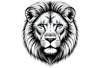 Fototapeta premium lion head silhouette isolated on white