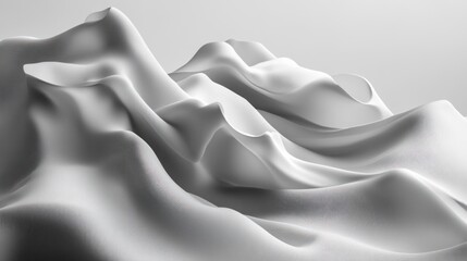 Obraz premium Abstract White Fabric Draped Landscape