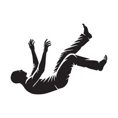 Free-falling silhouette of a person for motion-based art - falling person silhouette - falling person vector - falling person illustration - falling silhouette - falling vector
