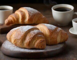 cup of coffee and croissant