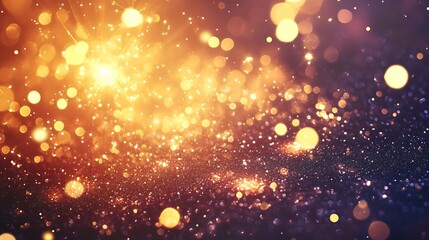 Obraz premium Sparkling Golden Lights Festive Background