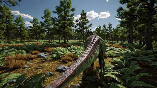 Coelophysis dinosaur in the wilderness