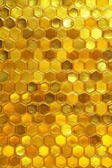 Golden Honeycomb Hexagon Pattern Background