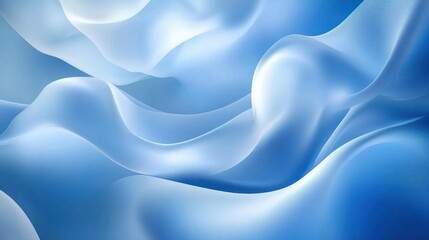 Obraz premium Abstract Blue Fabric Waves Soft Gentle Flowing Design