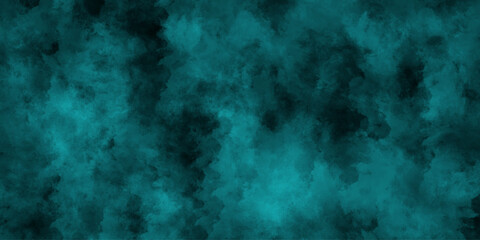 abstract cloud and vapor texture background. Black and blue smoke aquarelle smudge illustration smooth grungy smokey light pastel colors ink glow. Teal color powder explosion