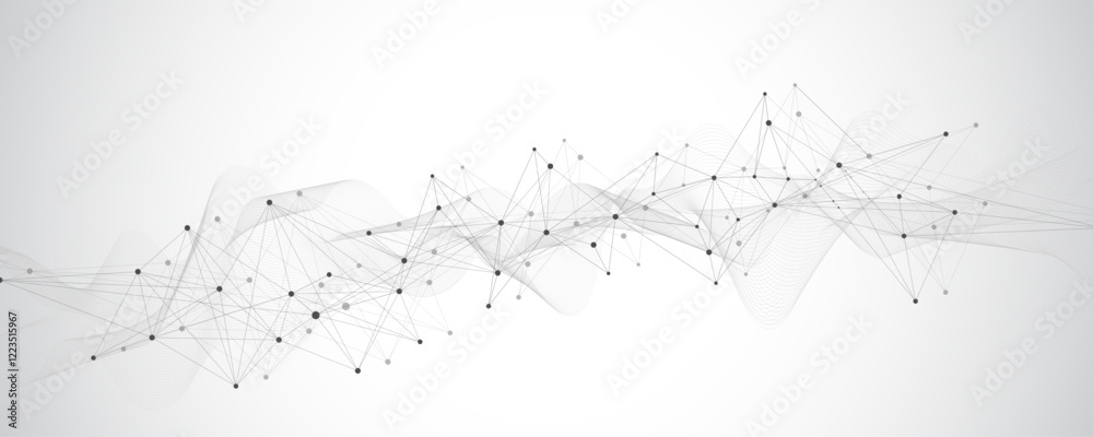 Aufkleber Global network connection banner design template idea. Header social network communication in the global business concept. Internet technology. Big data visualization. Vector illustration