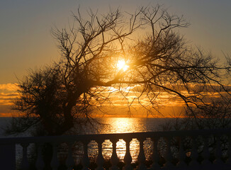 Photo of a beautiful unusual sunset