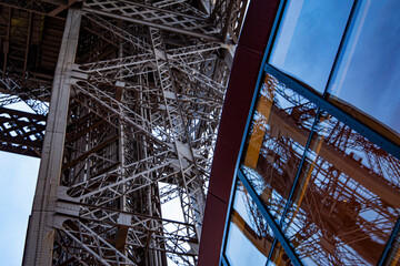 Eiffel Tower from Below – Iconic Paris Landmark in High-Resolution - vintage Eiffel Tower