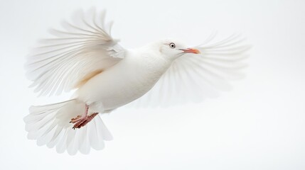 Obraz premium White bird in flight wings spread wide