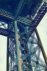 Eiffel Tower from Below – Iconic Paris Landmark in High-Resolution - vintage Eiffel Tower