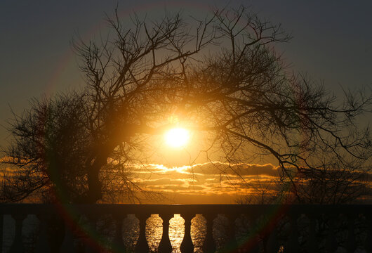Photo of a beautiful unusual sunset