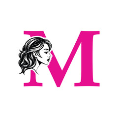 Beauty Logo Initial Letter M Card Creative Luxury Vector illustration. Letter M Beauty Logo design