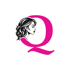 Beauty Logo Initial Letter Q Card Creative Luxury Vector illustration. Letter Q Beauty Logo design