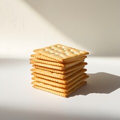 crispy saltine crackers isolated on white background, Cracker