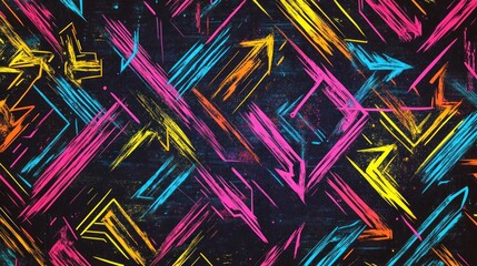 Abstract Neon Arrows Dynamic Pattern Design