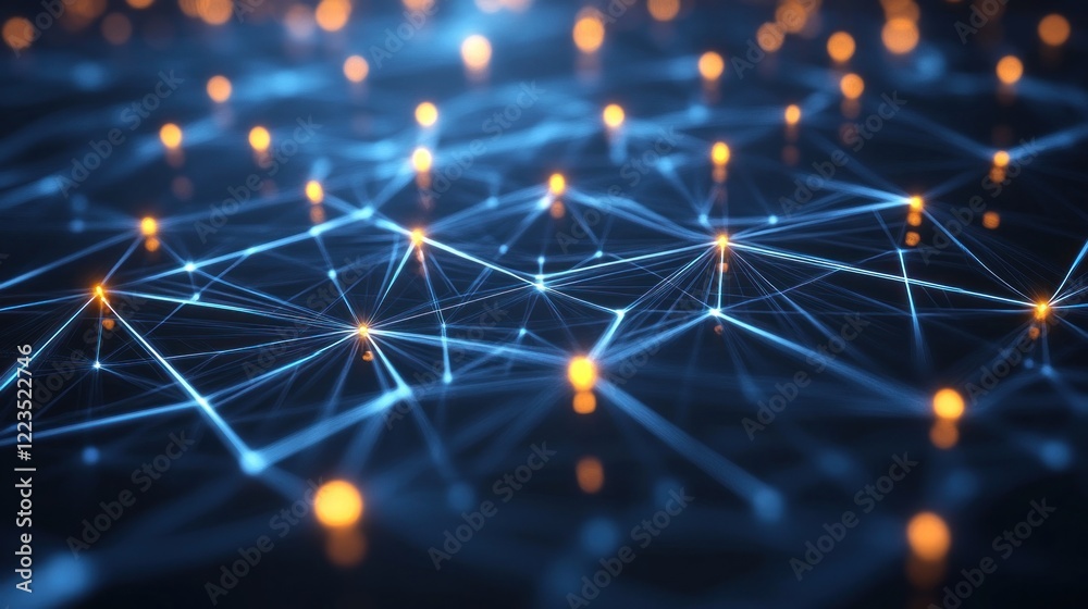 Poster Abstract Network Connections Digital Data Visualization