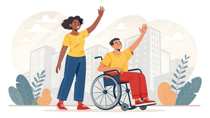 Man in Wheelchair Helped Out of House