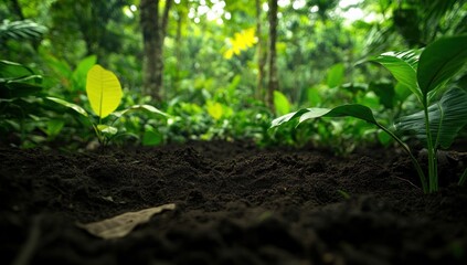 Lush Greenery and New Growth: A Tropical Rainforest