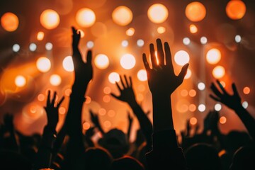 Crowd surfing during at concert