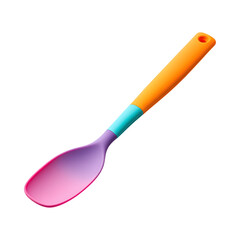 Sleek Silicone Spatula with Colorful Ergonomic Handle Isolated on Transparent Background