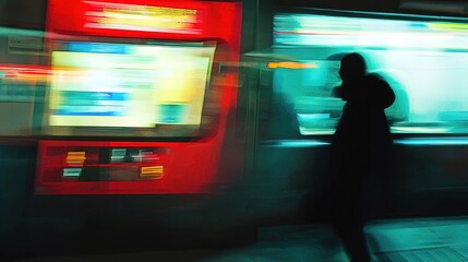 Digital payment chaos quality issues amidst urban transit city photography blurry motion modern technology
