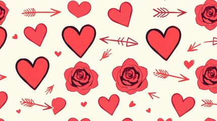 Red Roses and Hearts