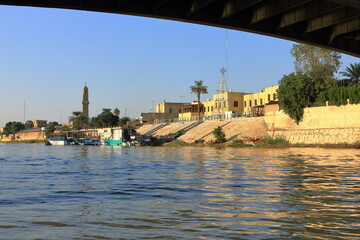 Baghdad, Bagdad, Iraq - November 15 2024: Outdoor view of Tigris riverbank from the river © Dynamoland