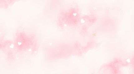 Fototapeta premium Pink Watercolor Hearts