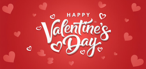 Valentines day background with heart pattern and typography of happy valentines day text . Vector illustration. Wallpaper, flyers, invitation, posters, brochure, banners. 