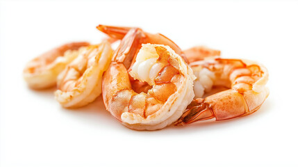 grilled shrimp on white background