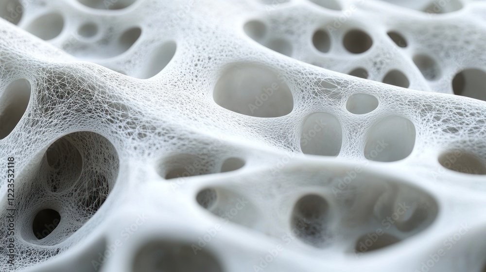 Poster abstract white trabecular bone structure image