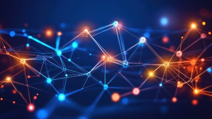 Fototapeta premium Abstract Network Connections Illuminated With Bright Colors