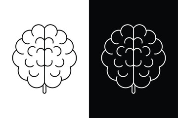 Modern Brain Symbols. Sleek and Functional Editable Stroke Icons