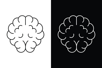 Brain Line Art. Clean and Simple Icon Design