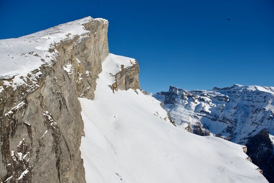 snow covered mountains in Valais switzerland