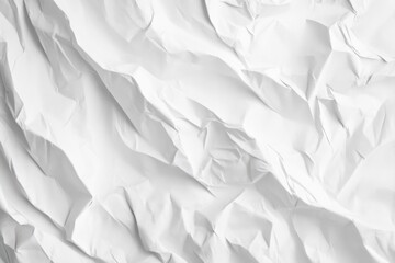 Obraz premium Crumpled white paper texture background, studio shot, design element