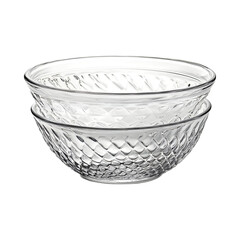 Sleek Glass Mixing Bowl with Pattern Isolated on Transparent Background