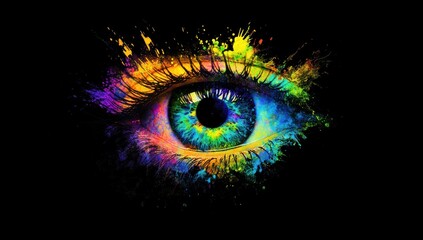 Vibrant Colorful Eye Abstract Art