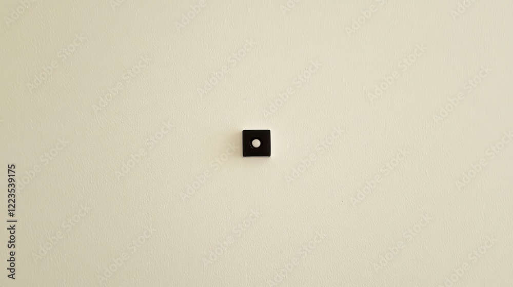 Poster black square object on beige surface