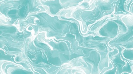 Obraz premium Abstract Teal and White Swirling Marble Design