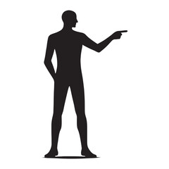 Simple pointing gesture captured in silhouette form - pointing person silhouette - pointing person vector - pointing person illustration - pointing silhouette - pointing vector
