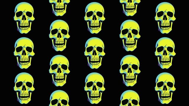 repeating skull pattern on black background